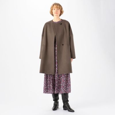 ＜maison TOMORROWLAND＞シャルムダブルフェイス　ノーカラーコート