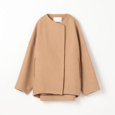 リップルメルトン　ノーカラーコート
