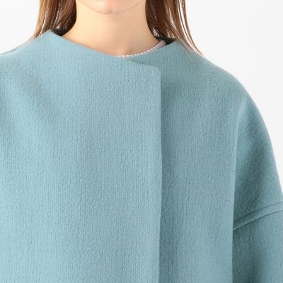 リップルメルトン　ノーカラーコート