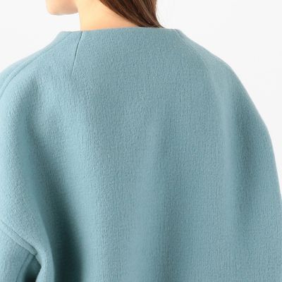 リップルメルトン　ノーカラーコート