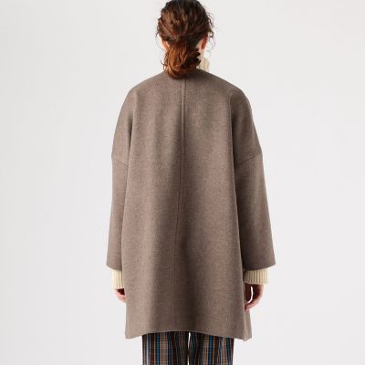 カシミヤダブルフェイス ノーカラーコート | maison