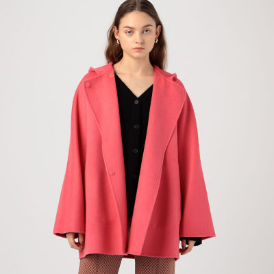 TOMORROWLAND Ballsey フーデッドショートコート TOMORROWLAND｜プレミアムウールリバー オープンカラーショートコート