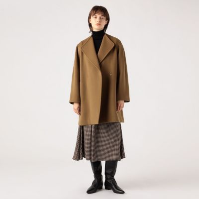 ウールカシミヤダブルフェイス ビックカラーコート | maison