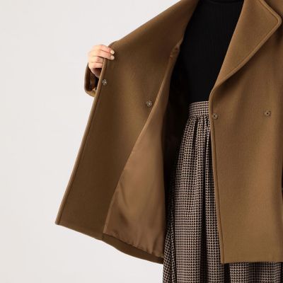 ウールカシミヤダブルフェイス ビックカラーコート | maison