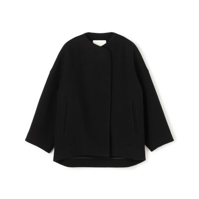 ウールメルトン ノーカラーショートコート | maison TOMORROWLAND