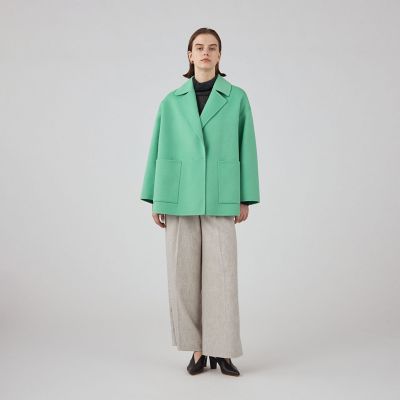 【冬物最終値下げ】トゥモローランド　プレミアムウールリバー　ショートコート プレミアムウールリバー オープンカラーショートコート