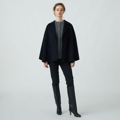 プレミアムウールリバー オープンカラーショートコート | maison