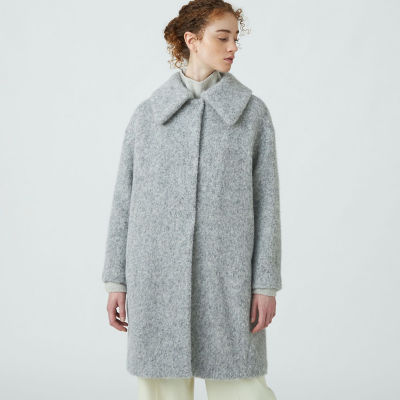 ウールアルパカバルキー ステンカラーコクーンコート | ファッション