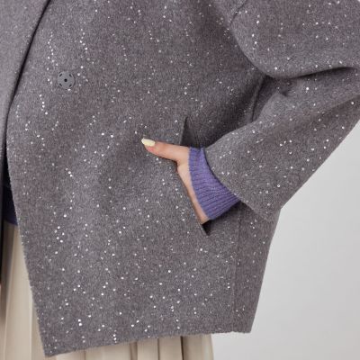 送料無料】スパンコールリバー ショートコクーンコート | maison