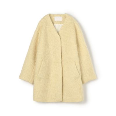 フラッフィーシャギー Vカラーミドルコート | maison