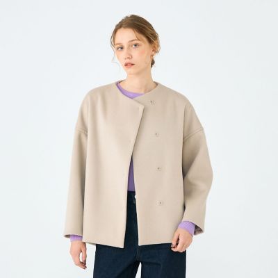 ウールカシミヤビーバー ショートコクーンコート | maison