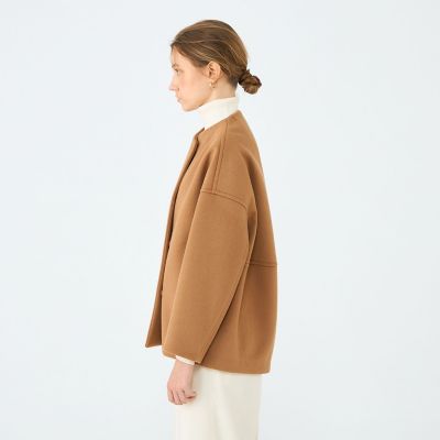 美品✨ニトカ　ウールカシミヤ　ビーバー　コクーンショートコート　黒　サイズ1 送料無料】【予約商品11月下旬以降順次お届け】ウールカシミヤ