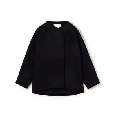 美品✨ニトカ　ウールカシミヤ　ビーバー　コクーンショートコート　黒　サイズ1 送料無料】【予約商品11月下旬以降順次お届け】ウールカシミヤ