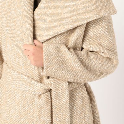 美品　トゥモローランド　ネップヤーンカルゼビッグカラーコート　ベージュ　34 ネップヤーンカルゼ ビッグカラーロングコート | maison