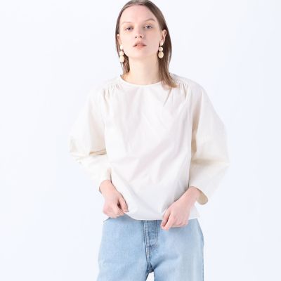 WEB限定】コットンシルクローン ボリュームスリーブブラウス