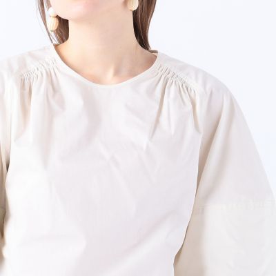 WEB限定】コットンシルクローン ボリュームスリーブブラウス