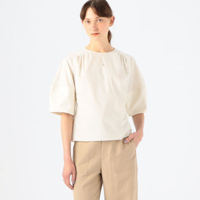 WEB限定】コットンシルクローン ボリュームスリーブブラウス