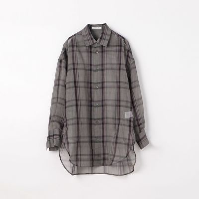 コットンシルクシアータータンチェック　オーバーサイズドシャツ