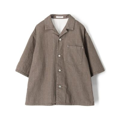コットンデニム　オーバーサイズスリーブシャツ