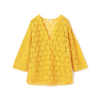 ＜maison TOMORROWLAND＞クロシェットレース　キーネックブラウス