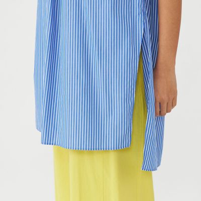 コットンブロード スタンドカラーチュニックブラウス | maison