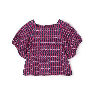 ＜maison TOMORROWLAND＞ジオメトリックバティックプリント　パフスリーブプルオーバー