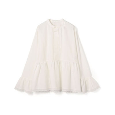 ＜maison TOMORROWLAND＞コットンリヨセルレース　ペプラムブラウス