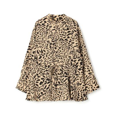 ＜maison TOMORROWLAND＞レオパードプリント　ペプラムブラウス
