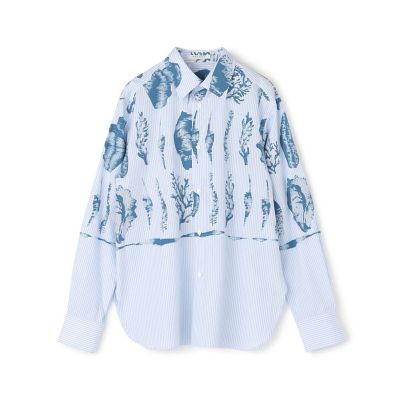 ＜maison TOMORROWLAND＞マリンプリント　レギュラーカラーシャツ