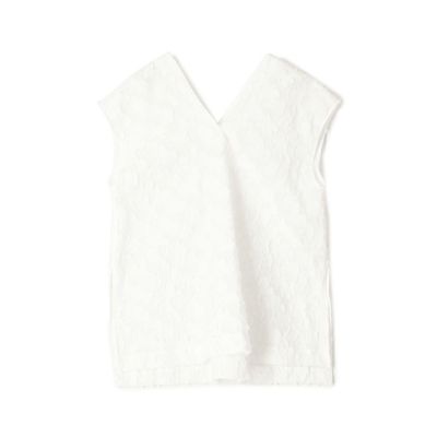 【新品】トゥモローランド・シアーカットジャカード Vネックブラウス シアーカットジャカード Vネックブラウス | maison