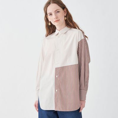 パッチワークシャーティングシャツ