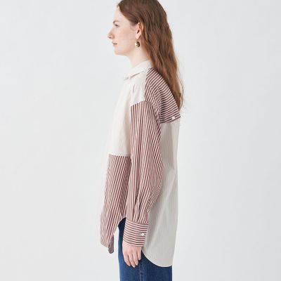 パッチワークシャーティングシャツ