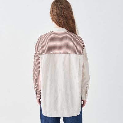 パッチワークシャーティングシャツ