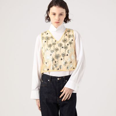 【MACPHEE】 メッシュスパンコール Vネックプルオーバー メッシュスパンコール Vネックプルオーバー | maison