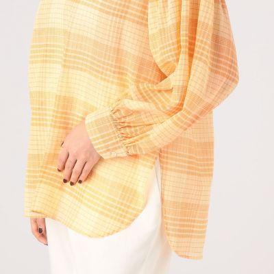 ブラウス シャツ コットンオーガンジー チュニックブラウス レディース コットンオーガンジー チュニックブラウス | maison