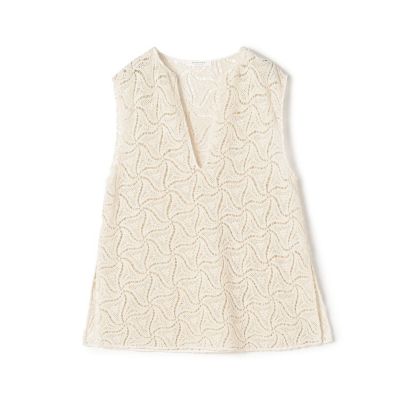 ＜maison TOMORROWLAND＞トライアングルクロシェ　ノースリーブプルオーバー