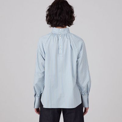 ブラッシュドコットンツイル ハイネックブラウス | maison