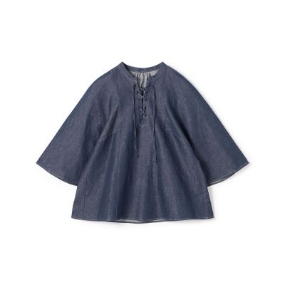 maison TOMORROWLAND/メゾン トゥモローランド リアクティブデニム レースアップブラウス