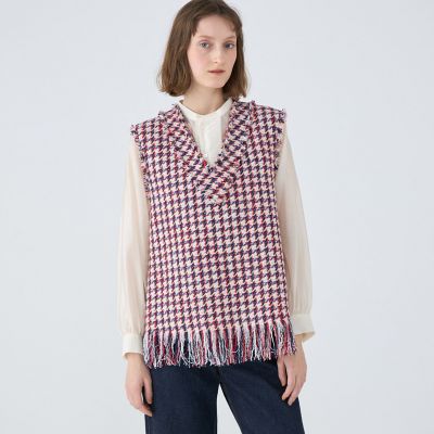 メタリックツイード Vネックベスト | maison TOMORROWLAND/メゾン