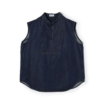 TOMORROWLAND / トゥモローランド コットンセルロースデニム ボウタイノースリーブブラウス コットンセルロースデニム ボウタイノースリーブブラウス
