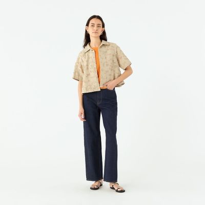 メッシュカットジャカード ハーフスリーブシャツ | maison