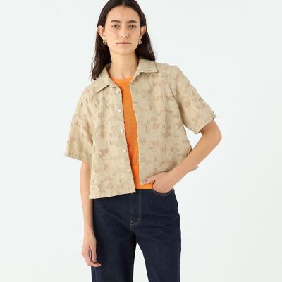 TOMORROWLAND / トゥモローランド メッシュカットジャカード ハーフスリーブシャツ メッシュカットジャカード ハーフスリーブシャツ | maison