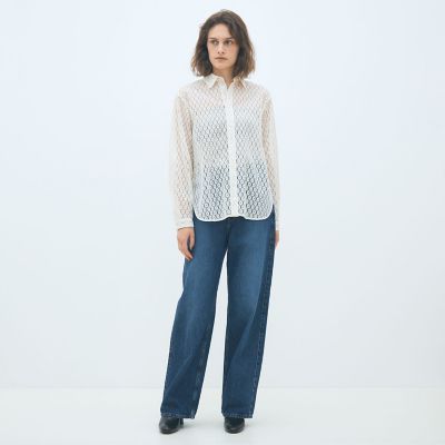 フロッキーレース レギュラーカラーシャツ | maison TOMORROWLAND