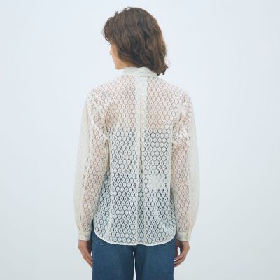 フロッキーレース レギュラーカラーシャツ | maison TOMORROWLAND