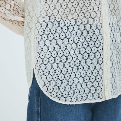 フロッキーレース レギュラーカラーシャツ | maison TOMORROWLAND