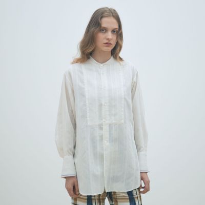 TOMORROWLAND .B(トゥモローランドビー) チュニック サイズF レディース美品  - 白 長袖/コットンタイプライター ボザムシャツ コットンタイプライター レースボザムシャツ｜トゥモローランド 公式サイト