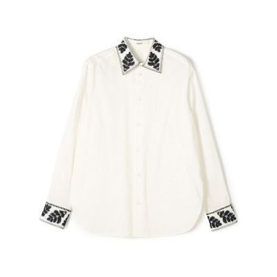 ＜maison TOMORROWLAND＞リーフエンブロイダリー　レギュラーカラーシャツ