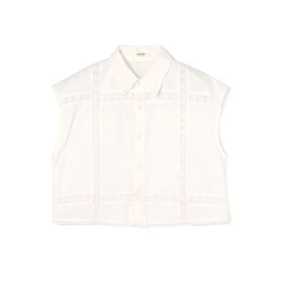 ♥TOMORROWLAND系列♥♥レースシャツ♥ スーピマコットン レースコンビコンパクトシャツ | maison