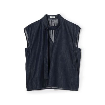 ＜maison TOMORROWLAND＞【予約商品５月中旬以降順次お届け】コットンセルロースデニム　タイブラウス