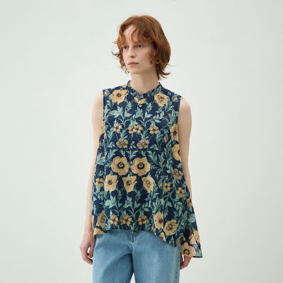 WEB先行予約】ウォールペーパープリント スリーブレスブラウス